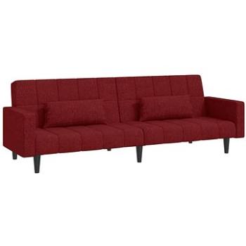 2-miestna rozkladacia pohovka a 2 vankúše vínová textil, 337498
