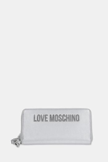 Peňaženka Love Moschino dámska, strieborná farba, JC5620PP1