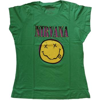 Nirvana tričko Xerox Smiley Pink Zelená L