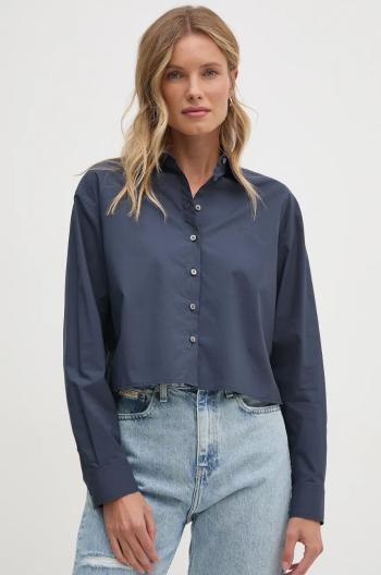 Bavlnená košeľa Calvin Klein Jeans dámska, voľný strih, s klasickým golierom, J20J224623