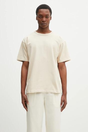Bavlnené tričko Norse Projects Simon Heavy T-shirt pánske, béžová farba, jednofarebné, N01.0687.2064