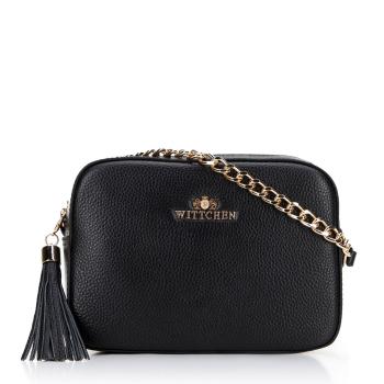 Dámska kožená taška typu crossbody s retiazkou 29-4E-015-1G
