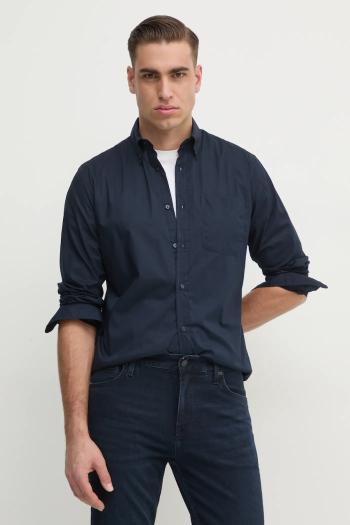 Bavlnená košeľa United Colors of Benetton pánska, tmavomodrá farba, regular, s golierom button-down, 5KQRUQ04B