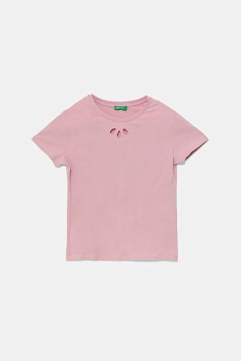 Detské tričko United Colors of Benetton ružová farba, 3P4ZC10O0
