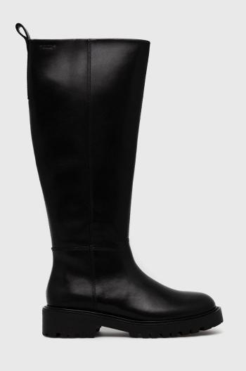 Kožené čižmy Vagabond Shoemakers Kenova dámske, čierna farba, na plochom podpätku,