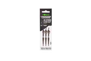 Korda Montáž Kable Leadcore Leader Hybrid Lead Clip QC Swivel 50cm - Gravel,Korda Montáž Kable Leadcore Leader Hybrid Lead Clip QC Swivel 50cm - Grave