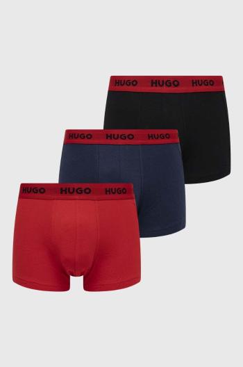 Boxerky HUGO (3-pak) pánske,červená farba,50469766