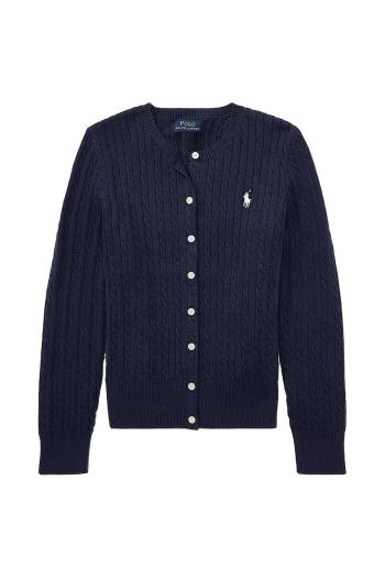 Detský bavlnený kardigan Polo Ralph Lauren tmavomodrá farba, 313543047011