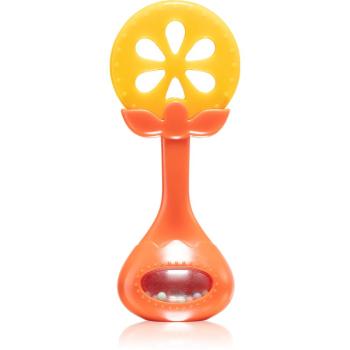 BabyOno Have Fun Teether hryzadielko s hrkálkou Juicy Orange 1 ks