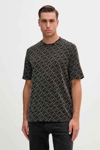 Bavlnené tričko Armani Exchange pánske, čierna farba, vzorované, XM001897 AF10356