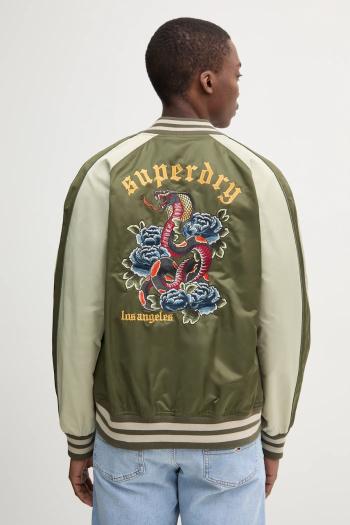 Bunda Superdry pánsky, zelená farba, prechodná, M5012070A-2LX