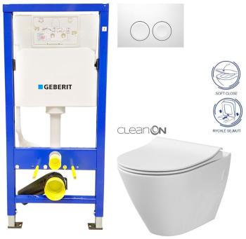 GEBERIT DuofixBasic s bílým tlačítkem DELTA21 + WC CERSANIT CLEANON CITY 458.103.00.1 21BI CI1