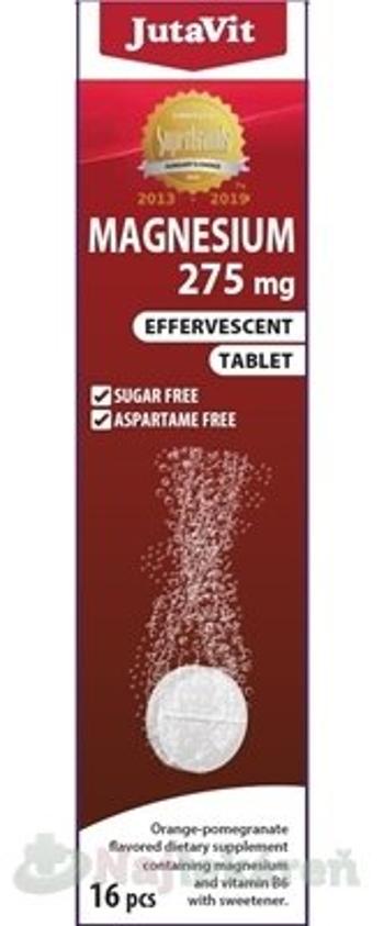 JutaVit Horčík 275 mg + vitamín B6 šumivé tablety s príchuťou pomaranča a granátového jablka 16 ks