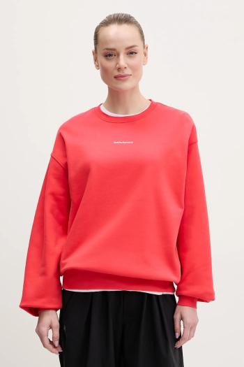 Bavlnená mikina Peak Performance dámska, červená farba, jednofarebná, G80274