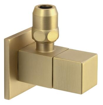 SAPHO - Rohový ventil s matkou, hranatý, 1/2"x 3/8", zlato mat SL219