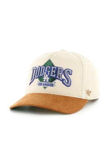 Šiltovka 47 brand MLB Los Angeles Dodgers béžová farba, s nášivkou, B-DMOND12GWP-NT