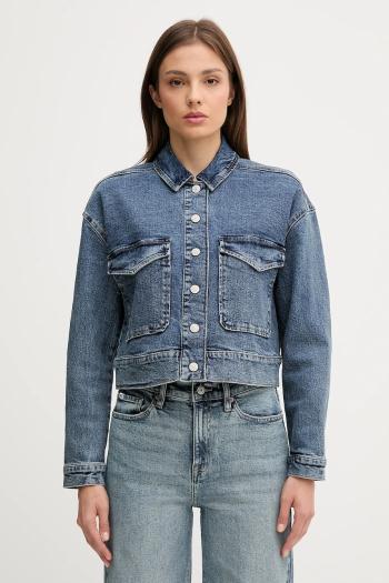 Rifľová bunda Dkny modrá farba, prechodná, DJ5J6122
