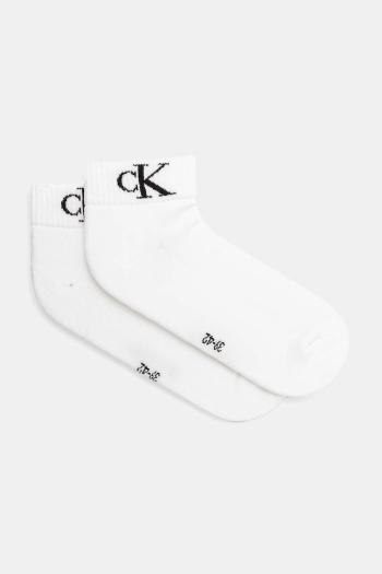 Ponožky Calvin Klein Jeans 2-pak pánske, biela farba, 701228805