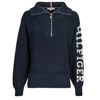 Tommy Hilfiger  PLACED HILFIGER 1/2 ZIP SWEATER  Svetre Námornícka modrá