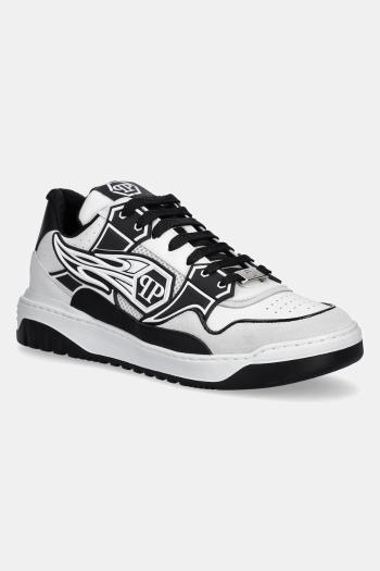 Kožené tenisky Philipp Plein Lo-Top Hexagon biela farba, MSC4017 PLE010N 0102
