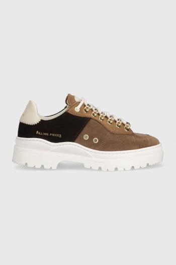 Semišové tenisky Filling Pieces Court Serrated Topaz hnedá farba, 71633831933
