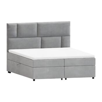 Világosszürke ágyneműtartós boxspring ágy 140x200 cm Lola – Ropez