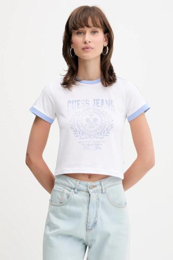 Tričko Guess Jeans dámske, biela farba, W5YI03 J1314