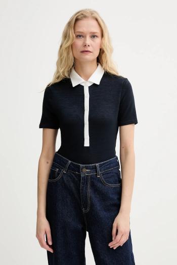 Polo tričko Rag & Bone dámske, tmavomodrá farba, WCC24FT019JY19