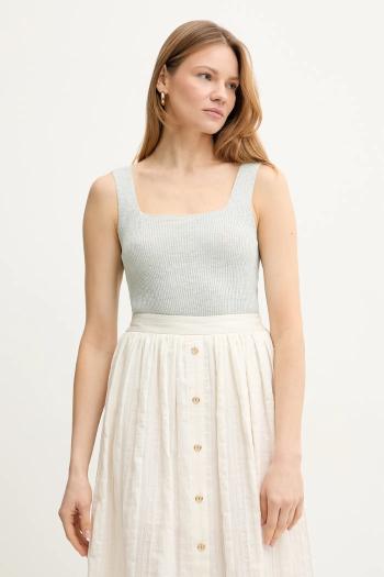 Top s prímesou ľanu Twinset dámsky, jednofarebný, 251TT3147