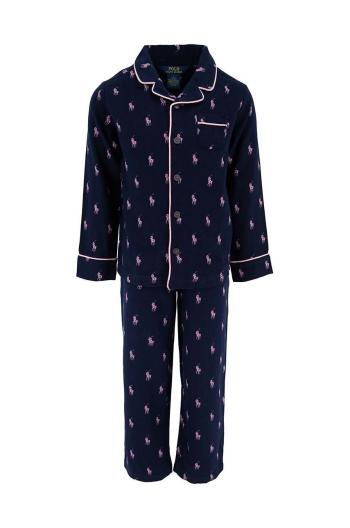 Detské bavlnené pyžamo Polo Ralph Lauren tmavomodrá farba, vzorované, 3P0150
