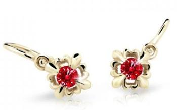 Cutie Jewellery Roztomilé detské náušnice zo žltého zlata C2212-10-X-1 červená
