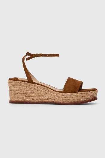 Semišové sandále Lauren Ralph Lauren Leona béžová farba, 802920000000