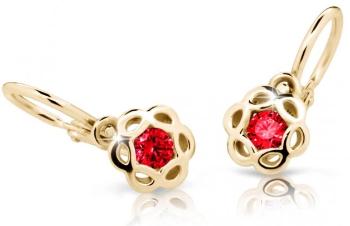 Cutie Jewellery Zlaté detské náušnice C2179-10-X-1 červená