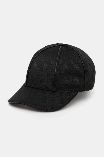 Šiltovka Guess dámska, čierna farba, vzorovaná, AW5282 POL01