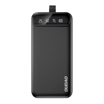 Dudao K8s+ Power Bank 30000mAh 2x USB + LED lampa, čierny (K8s+ black)