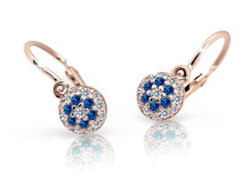 Cutie Jewellery Detské náušnice z ružového zlata C2150-10-X-4 modrá