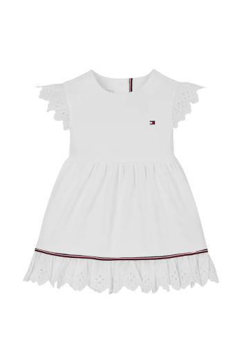 Šaty pre bábätká Tommy Hilfiger biela farba, mini, áčkový strih, KN0KN02046