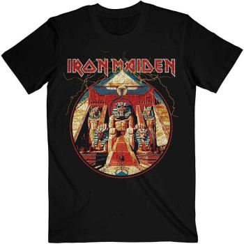 Iron Maiden Tričko Powerslave Lightning Circle Unisex Black 2XL