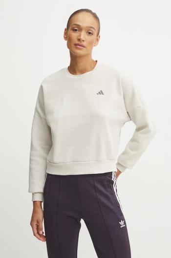 Mikina adidas Essentials dámska, béžová farba, jednofarebná, IX7959