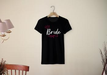 Personal Dámské triko - Bride korunka Barva: Čierna, Velikost - dospělý: XL
