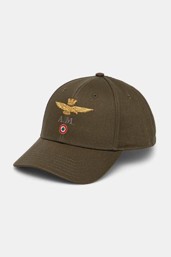Bavlnená šiltovka Aeronautica Militare zelená farba, s nášivkou, HA1100CT2848