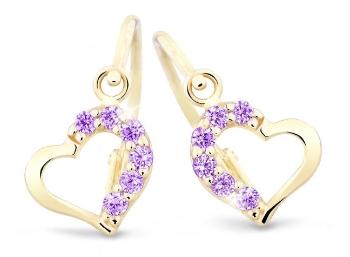 Cutie Jewellery Nežné detské náušnice zo žltého zlata C2757-10-X-1 fialová