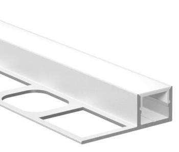 Lišta pre led pásku "P" McLED strieborná mat, hliník, dĺžka 200 cm, výška hrany 10 mm, ML-761.043.43.S2