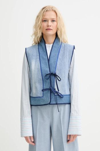 Vesta Renewed creative upcycling modrá farba, jednoradová, Renewed INTU x Answear