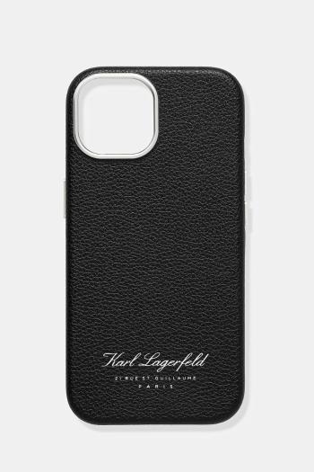 Puzdro na mobil Karl Lagerfeld iPhone 15 čierna farba, KLHCP15SPGWCMKHK