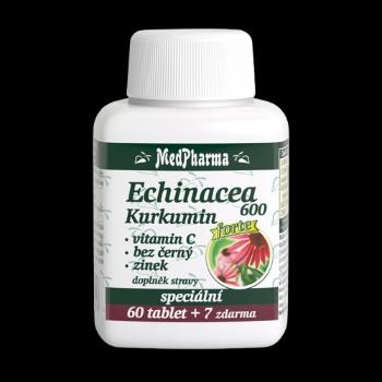 MEDPHARMA Echinacea 600 Forte Kurkumín, vitamín C, baza čierna, zinok, 67 tablet