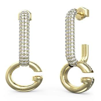 Guess Módne pozlátené visiace náušnice Oh My G JUBE04520JWYGT/U