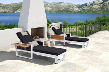Higold Záhradná zostava HIGOLD - York Sunlounge Set White/Black Olefin