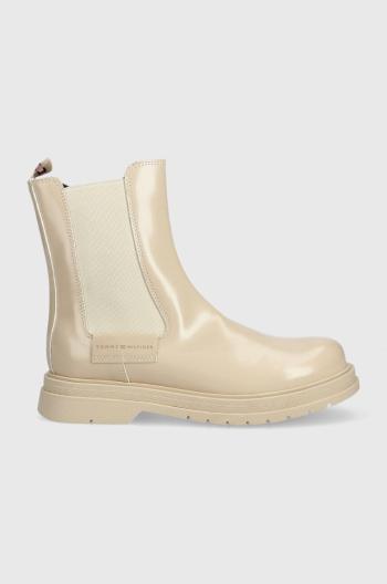 Detské čižmy Tommy Hilfiger béžová farba
