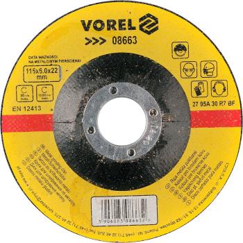 Csiszolókorong Vorel fémkerék 115 x 22 x 6,0 mm konvex csiszolás